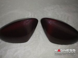 Alfa Romeo Giulia Mirror Covers - Carbon Fiber - Red Carbon - Feroce Carbon